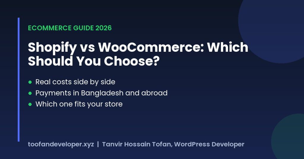 Shopify vs WooCommerce comparison for online stores in 2026